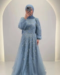 Vestido de noche Elsa azul