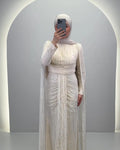 Vestido de noche Nirama crema