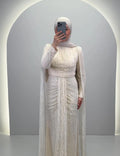 Vestido de noche Nirama crema