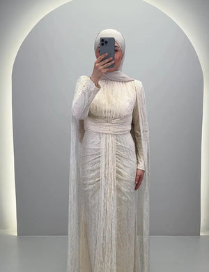 Nirama Abiye Krem Beyaz