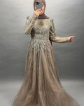 Vestido de noche Gözde Exclusivo Taupe
