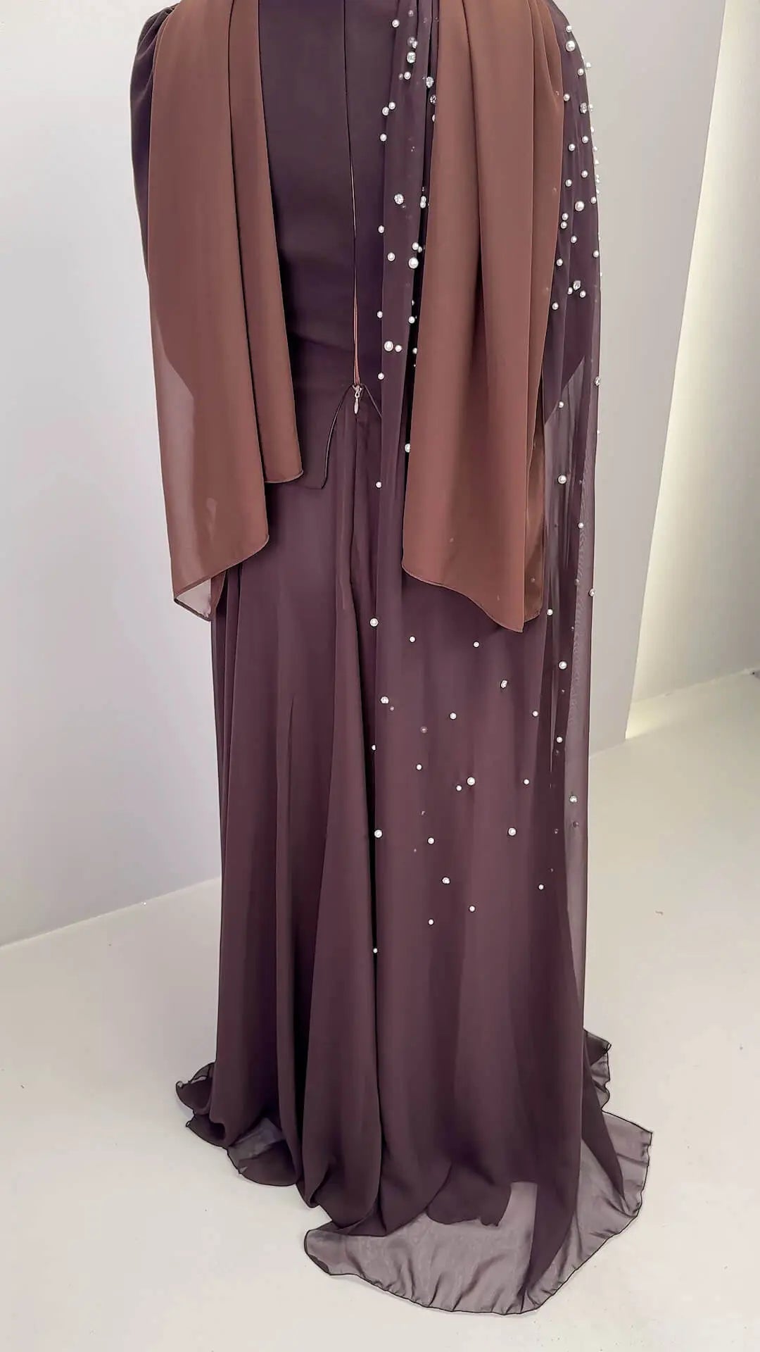 Vestido de noche Seyla Marrón