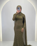 Liora evening dress green with HIJAB