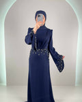 Maya vestido de noche azul oscuro
