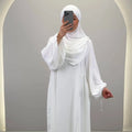 Conjunto Abaya Misa con Khimar Blanco