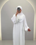 Conjunto Abaya Misa con Khimar Blanco