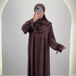 Conjunto Mila Abaya con Khimar Marrón