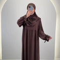 Conjunto Abaya Mila con Khimar Marrón