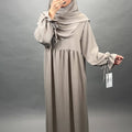 Conjunto Mila Abaya con Khimar Taupe
