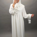 Conjunto Mila Abaya con Khimar Blanco