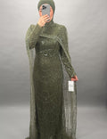 Vestido de noche Milea Caqui