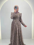 Vestido de noche Mina Taupe