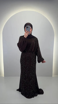 Vestido de noche Minara marrón