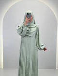 Hifaya Abaya Set con Khimar menta
