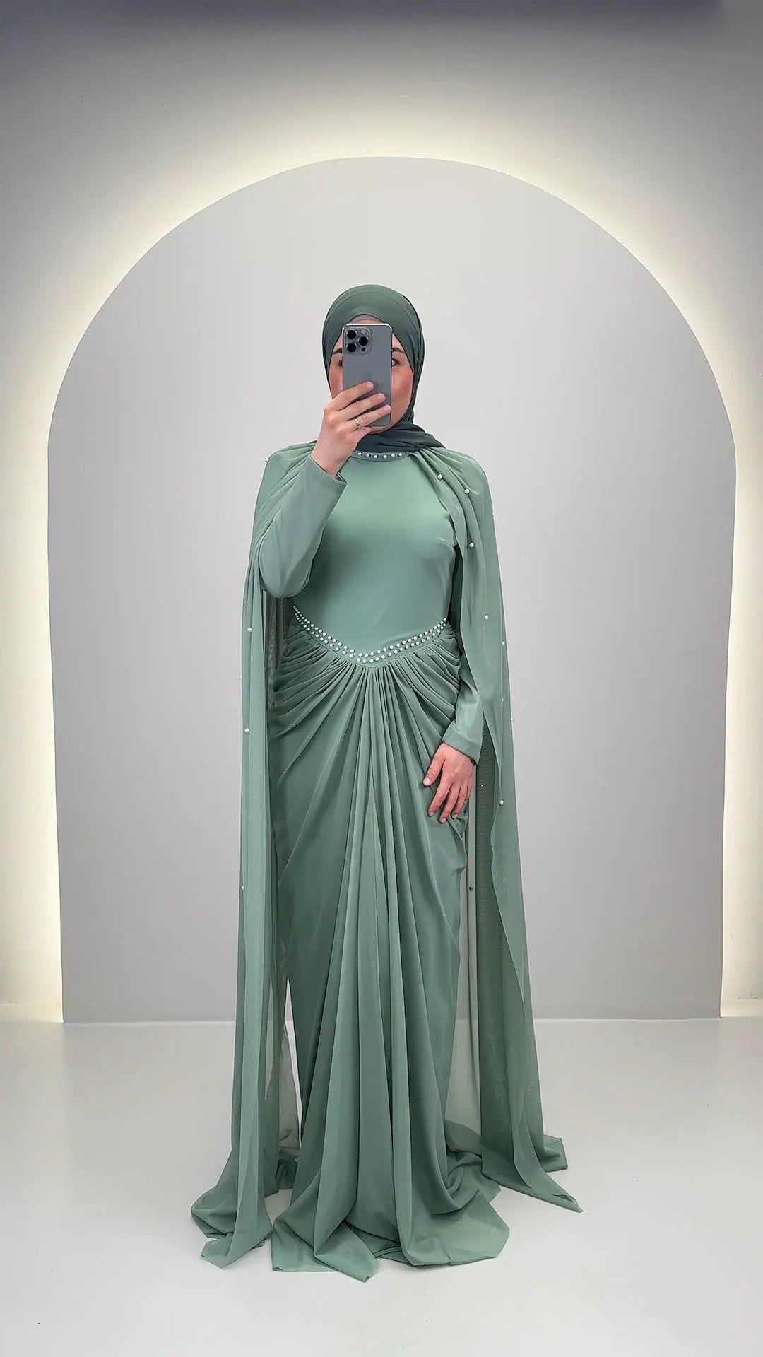 Vestido de noche Tiya Mint