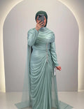 Vestido de noche Velina menta