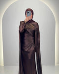 Vestido de noche Emira Marrón