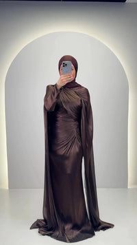 Vestido de noche Emira Marrón