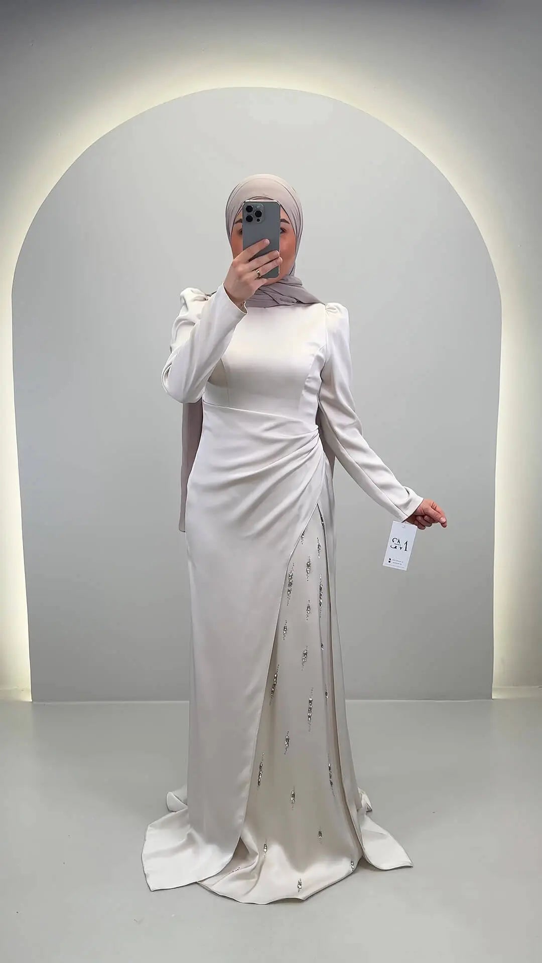 Vestido de noche Nalea Beige