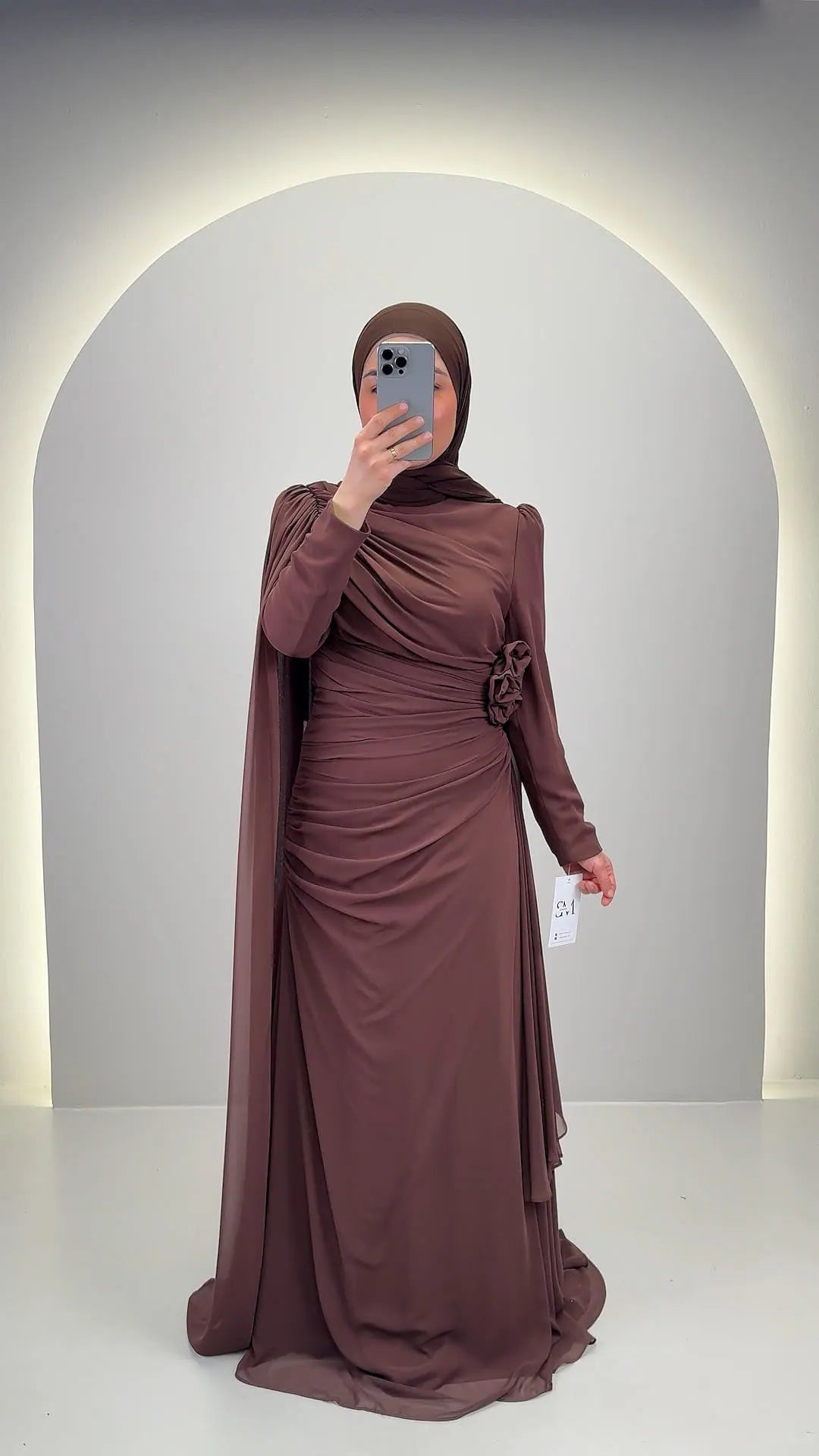 Vestido de noche Nila Marrón