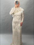 Vestido de noche Nola Beige