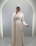 Vestido de noche Oysu Beige 01