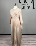 Vestido de noche Ponti Beige