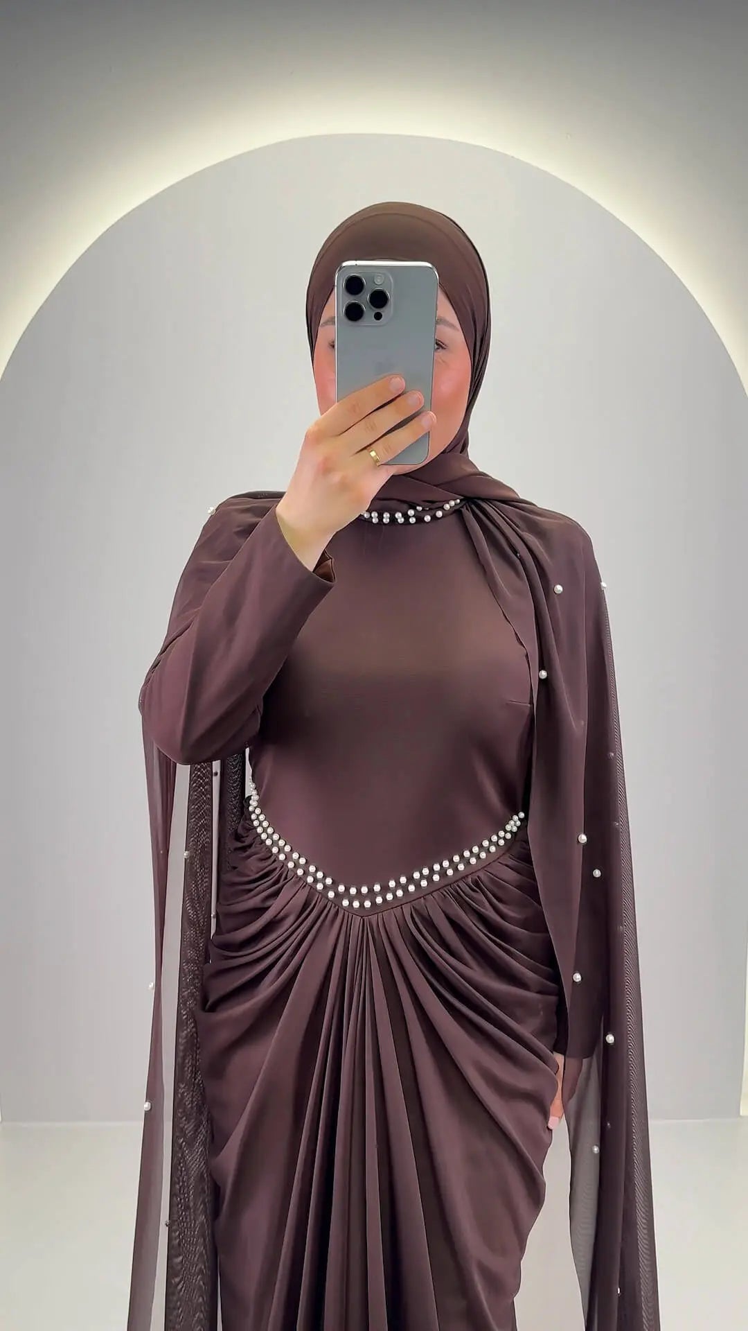 Vestido de noche Tiya Marrón