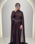 Vestido de noche Tiya Marrón