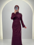 Vestido de noche Tuyana color vino