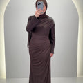 Vestido de noche Tuyana Marrón