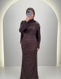 Vestido de noche Tuyana Marrón