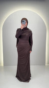 Vestido de noche Tuyana Marrón
