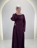 Arami vestido de noche burdeos