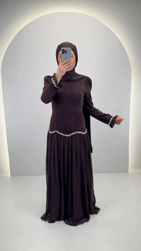 Vestido de noche Yagmur Marrón